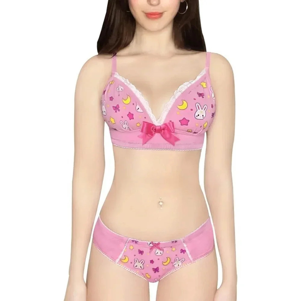 Littleforbig  Lacy Trim Women Nightwear Strap Sleepwear Top Shorts Bralette Set